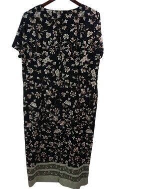 Kathy Lee 18 Black Tan Floral Maxi Dress